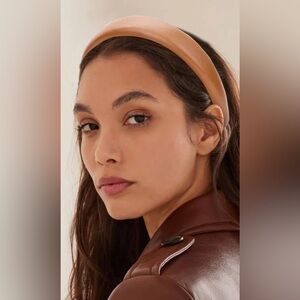 Coffee Brown Faux Leather Headband